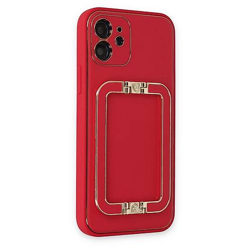 iPhone 12 K�l�f Coco Elit Kapak - K�rm�z�