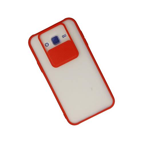 Galaxy J7 K�l�f Palm Buzlu Kamera S�rg�l� Silikon - K�rm�z�