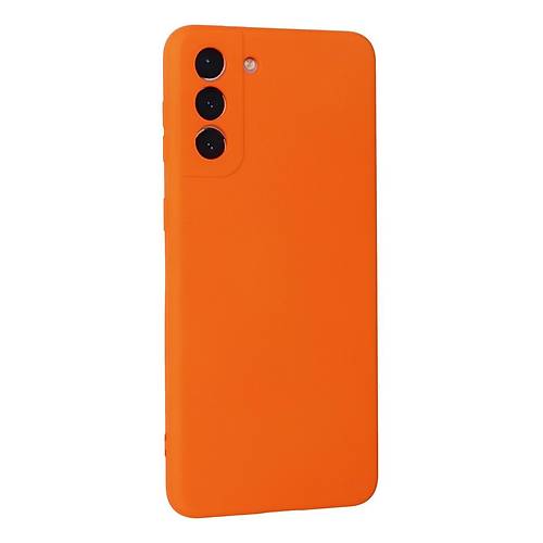 Galaxy S21 Plus K�l�f Nano i�i Kadife Silikon - Turuncu