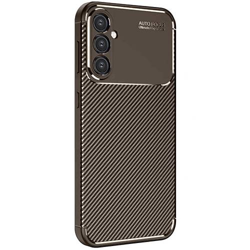 Galaxy A26 K�l�f Auto Focus Karbon Kapak - Kahverengi