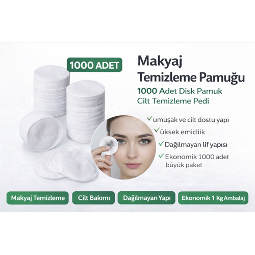 Makyaj Temizleme Pamu�u 1000 Adet Disk Pamuk Cilt Temizleme Pedi