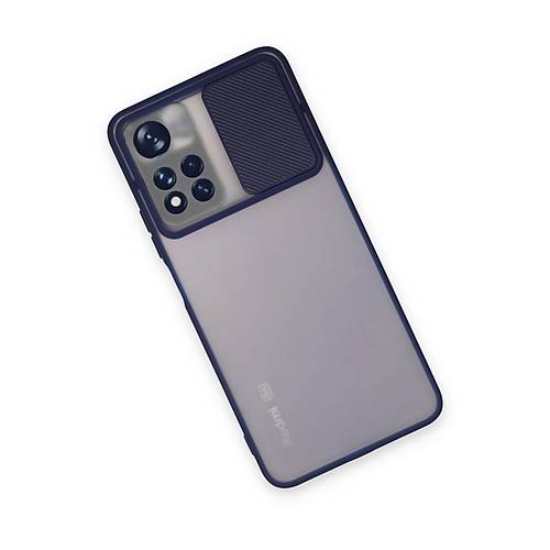 Redmi Note 11T K�l�f Palm Buzlu Kamera S�rg�l� Silikon - Lacivert