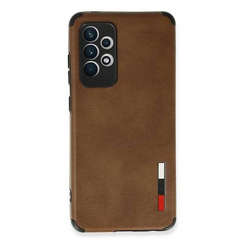Galaxy A72 K�l�f Loop Deri Silikon - Kahverengi