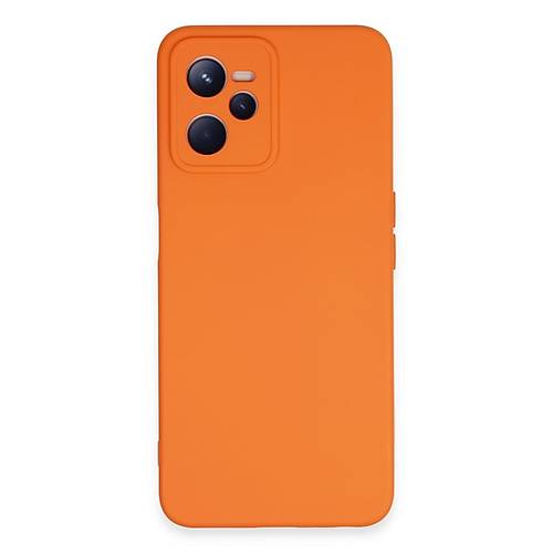Realme C35 K�l�f Nano i�i Kadife Silikon - Turuncu