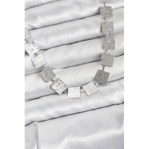 Kare Plaka Model G�m�� Renk Kad�n Kolye