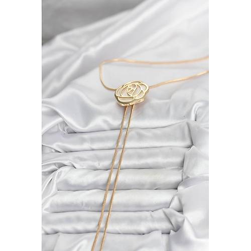 Pirin� Gold Renk G�l Model Asans�rl� Kad�n Kolye