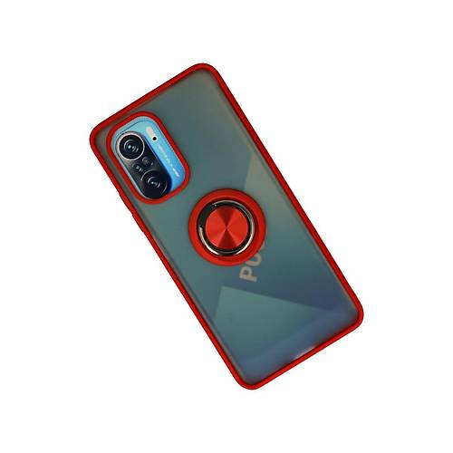 Redmi K40 K�l�f Montreal Y�z�kl� Silikon Kapak - K�rm�z�