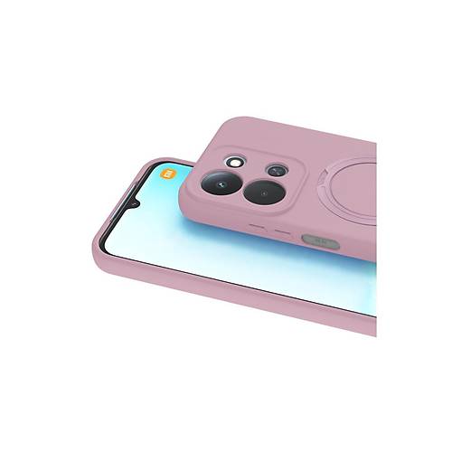 Redmi 15C 4G Regal Magsafe Standl� Kapak - A��k Pembe