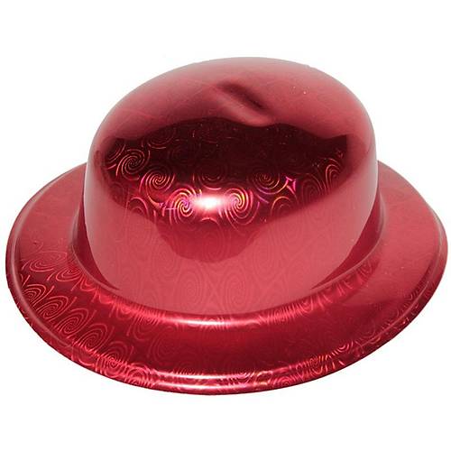 K�rm�z� Renk Holograml� Plastik Yuvarlak Melon 27x24 cm