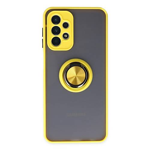Galaxy A23 4G K�l�f Montreal Y�z�kl� Silikon Kapak - Sar�