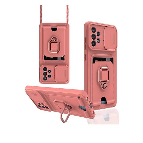 Galaxy A72 K�l�f Zuma Kartvizitli Y�z�kl� Silikon - Pembe