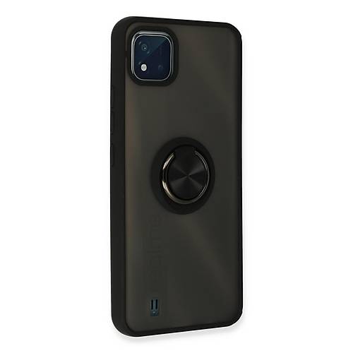 Realme C11 2021 K�l�f Montreal Y�z�kl� Silikon Kapak - Siyah