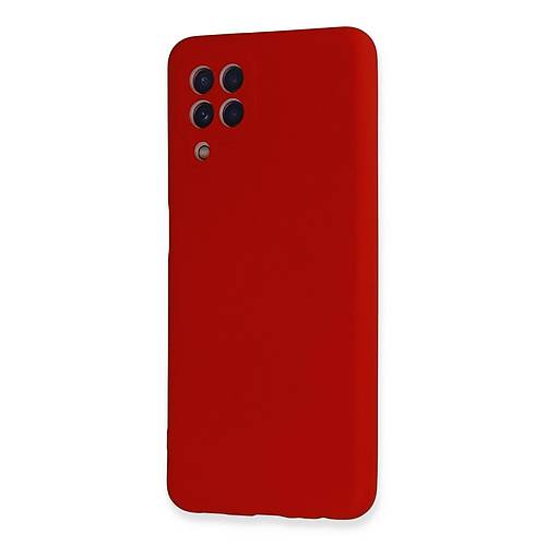 Galaxy A22 K�l�f Nano i�i Kadife Silikon - K�rm�z�