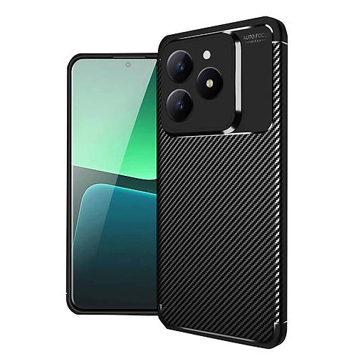 Realme C61 K�l�f Auto Focus Karbon Kapak - Siyah