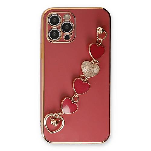 iPhone 12 Pro K�l�f Esila Silikon - K�rm�z�