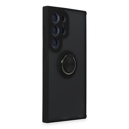 Galaxy S24 Ultra K�l�f Montreal Y�z�kl� Silikon Kapak - Siyah