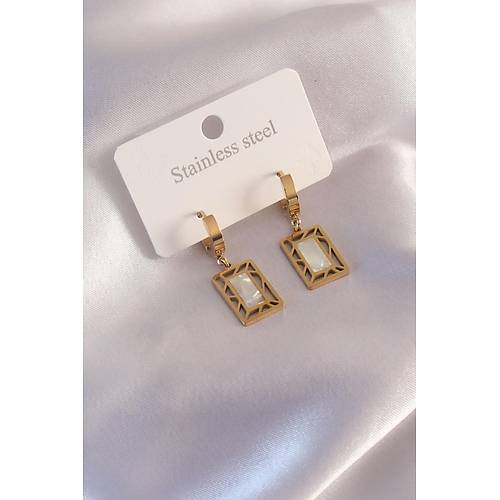 �elik Gold Renk Kare Kad�n K�pe