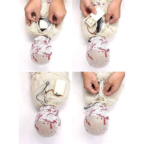 Halloween Sens�rl� I��kl� Hareketli Mumya 25x75 cm