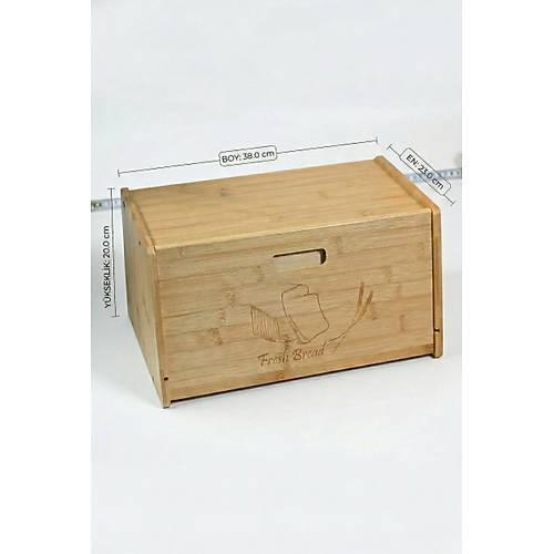 Do�al Bambu Kapakl� Ekmek Kutusu & Do�al Bambu Ekmek Dolab� (23x38x20 cm)