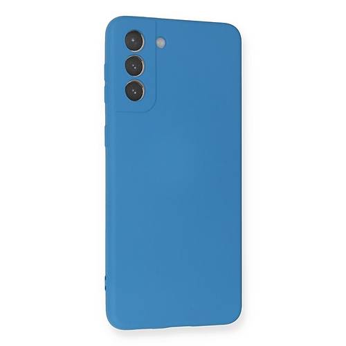 Galaxy S21 Plus K�l�f Nano i�i Kadife Silikon - Mavi
