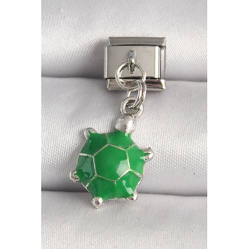 316L �elik G�m�� Renk Ye�il Kaplumba�a Model Nomination Charm