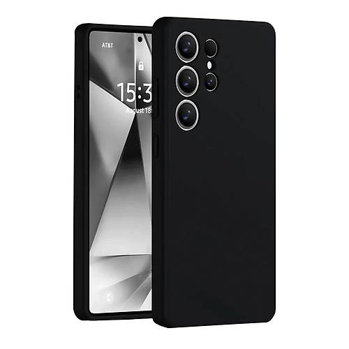 Galaxy S25 Ultra K�l�f Nano i�i Kadife Silikon - Siyah