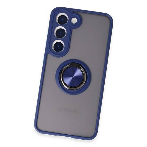 Galaxy S23 K�l�f Montreal Y�z�kl� Silikon Kapak - Lacivert