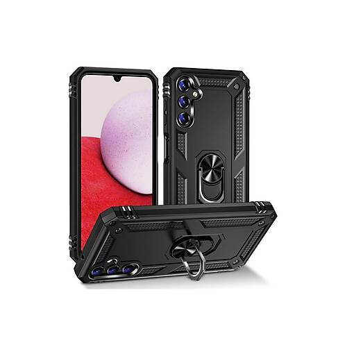 Galaxy A04S K�l�f Sofya Y�z�kl� Silikon Kapak - Siyah