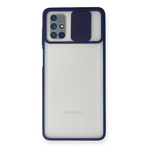 Galaxy M51 K�l�f Palm Buzlu Kamera S�rg�l� Silikon - Lacivert