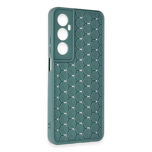 Realme C65 K�l�f Petek Silikon Kapak - Koyu Ye�il