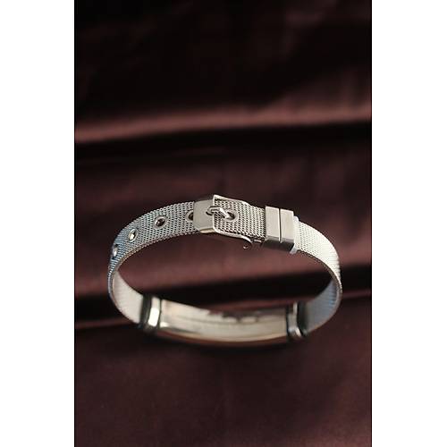 316L �elik Siyah Desenli Ayarlanabilir Has�r Kordonlu Bileklik