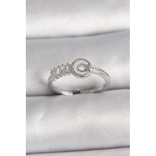 Pirin� G�m�� Renk Zirkon Ta�l� Ayarlanabilir Kad�n Y�z�k