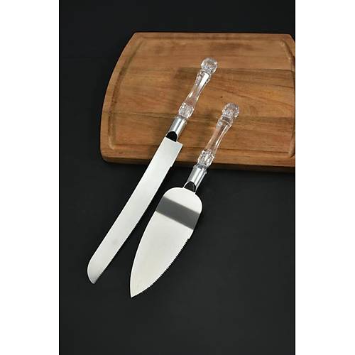 2�li Paslanmaz �elik Pasta Servis Seti Spatula B��ak Seti