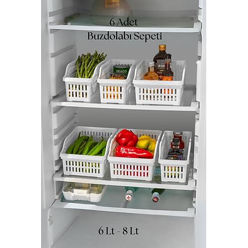 6�l� Buzdolab� Organizeri D�zenleyici �ok Ama�l� Dolap D�zenleyici Beyaz 12x30x14 cm