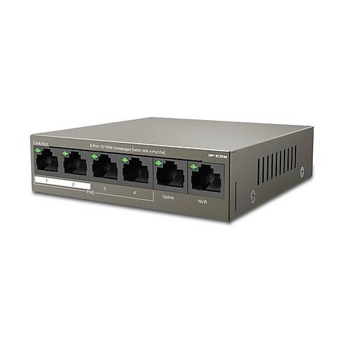 IP-COM F1106P-4-63W 4 PORT 10/100+2X10/100 UPLINK METAL KASA 58W POE SWITCH