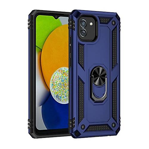 Galaxy A03 K�l�f Sofya Y�z�kl� Silikon Kapak - Lacivert