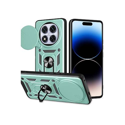 Redmi Note 14 Pro Plus K�l�f Pars Lens Y�z�kl� Silikon - Ye�il
