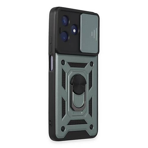 Realme C53 K�l�f Pars Lens Y�z�kl� Silikon - Ye�il