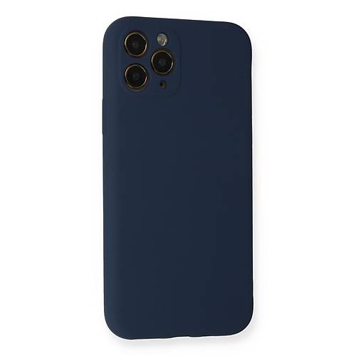 iPhone 11 Pro K�l�f Nano i�i Kadife Silikon - Lacivert