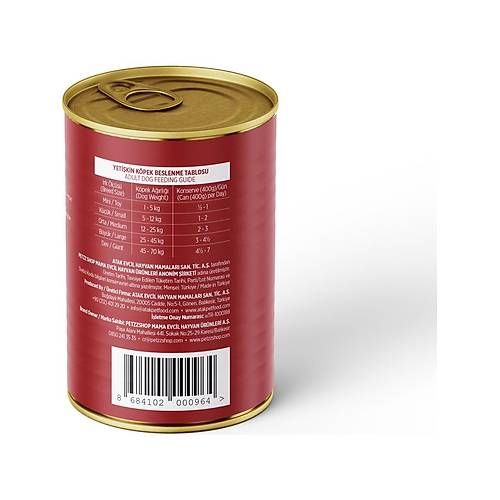 Petzzdogs S���r Etli Yeti�kin K�pek Konservesi 400 gr 1 Adet