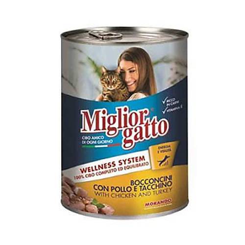 Gatto Tavuklu ve Hindili Yeti�kin Kedi Konservesi 405 Gr