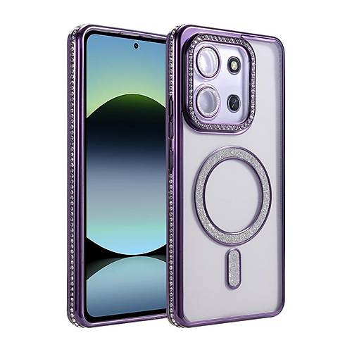 Redmi 15C 4G Joke Simli Magneticsafe K�l�f - Derin Mor
