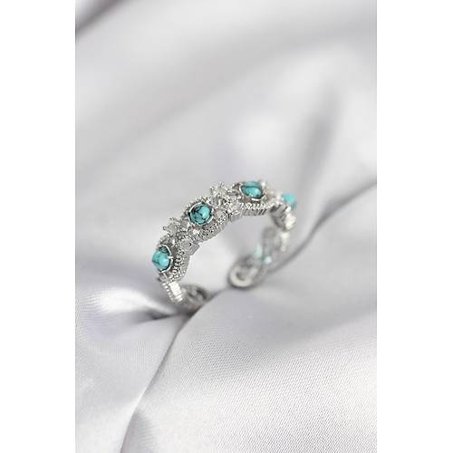 Mavi Ta�l� G�m�� Renk Vintage Kad�n Y�z�k