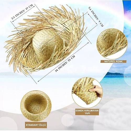 Tropikal Parti Naturel Has�r Hawaii �apkas� 13x36 cm
