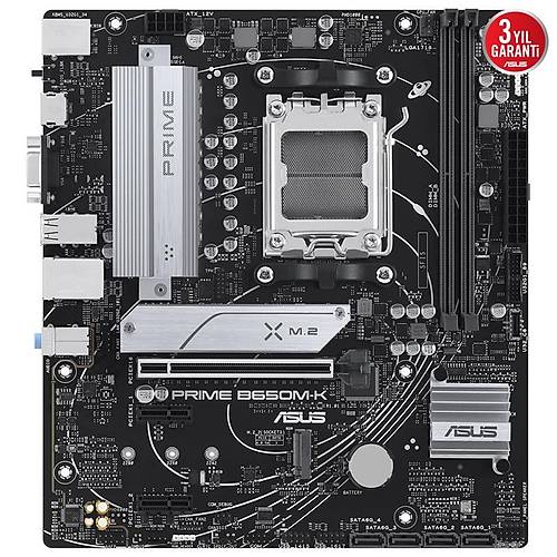 ASUS PRIME B650M-K DDR5 6400MHZ 1XVGA 1XHDMI 2XM.2 USB 3.2 MATX AM5 (AMD AM5 9000/8000/7000 SER�LER� �LE UYUMLU)