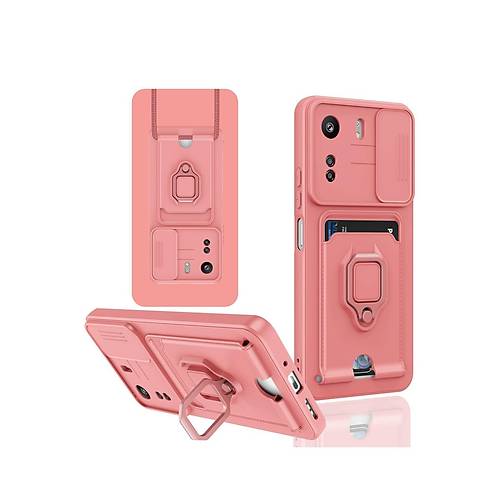 Redmi 13C K�l�f Zuma Kartvizitli Y�z�kl� Silikon - Pembe