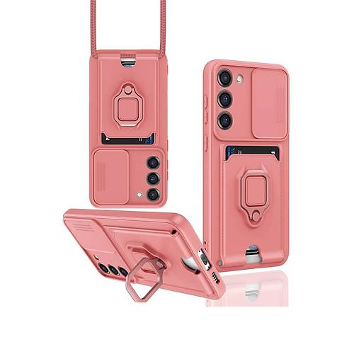 Galaxy S24 Plus K�l�f Zuma Kartvizitli Y�z�kl� Silikon - Pembe