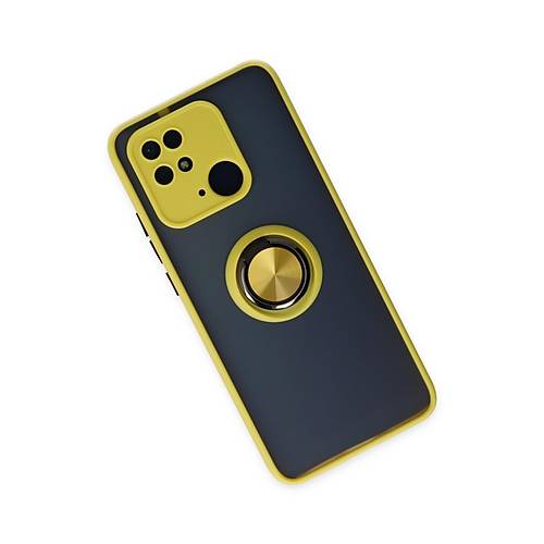 Redmi 10C K�l�f Montreal Y�z�kl� Silikon Kapak - Sar�