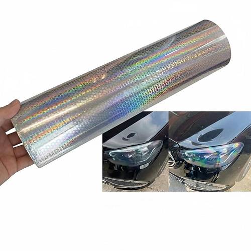 Petek Desenli 3D Colormatik Far Filmi Stop Folyosu 1mx30cm �effaf