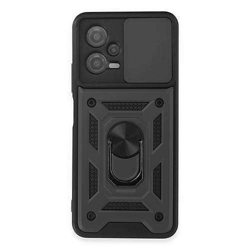 Redmi Note 12 5G K�l�f Pars Lens Y�z�kl� Silikon - Siyah